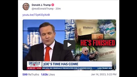 Donald J. Trump TS post Jan 14, 2023, 5:22 PM
