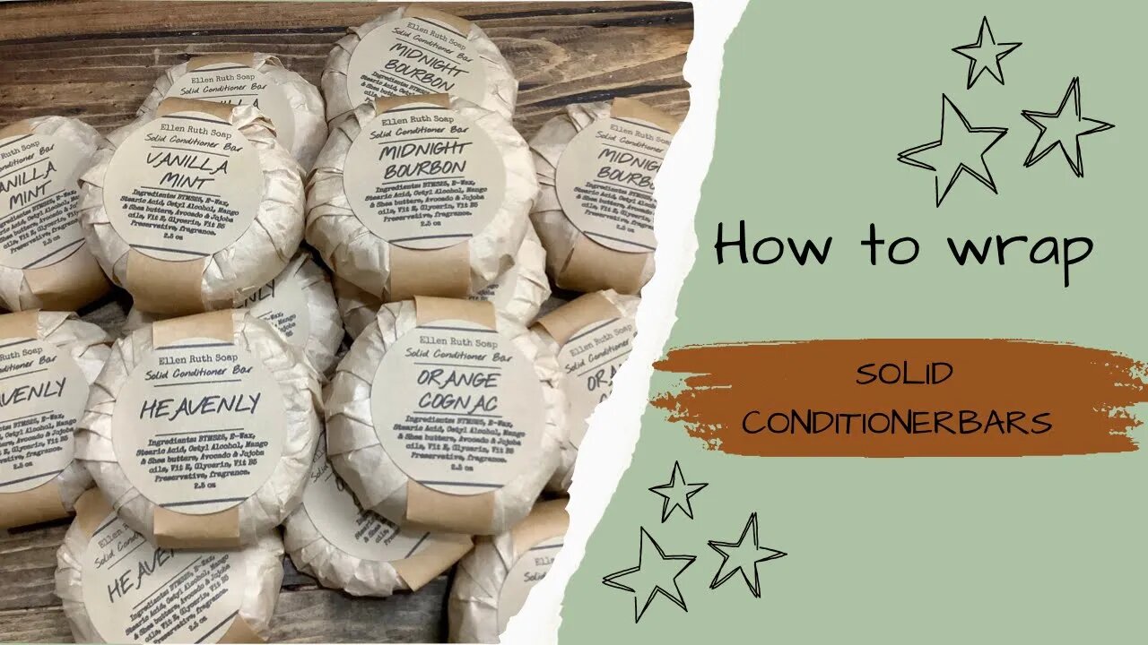 How I Wrap Solid Conditioner Bars - Eco Friendly & Inexpensive | Ellen Ruth Soap