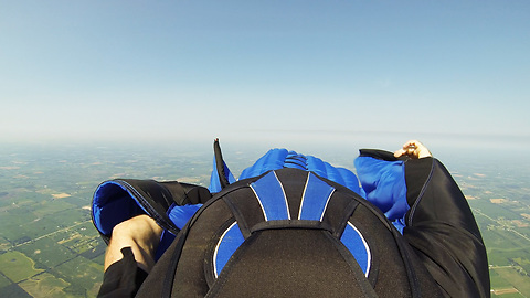 Wingsuit falls apart in flight!