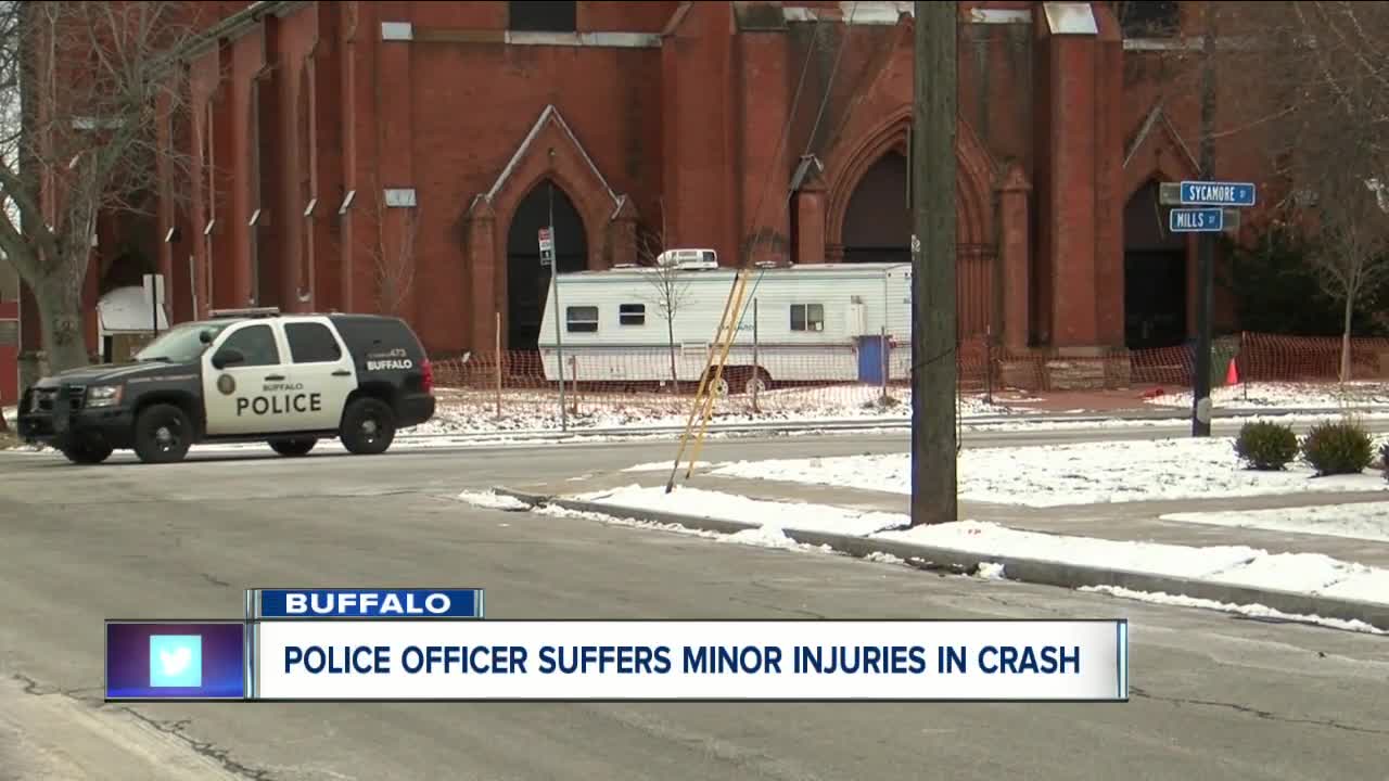 Buffalo Police car struck when responding to call Saturday