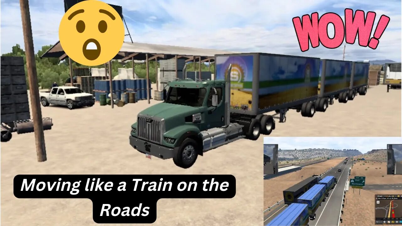 #shorts Moving Train-Like Trailer in Mountain Area Las Vegas in American Truck Simulator highlight