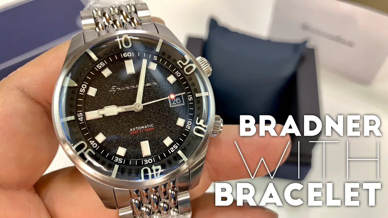 Spinnaker Bradner Diver Watch with New Rice Metal Bracelet Band Review