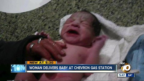 Woman delivers baby at Vista Chevron gas station