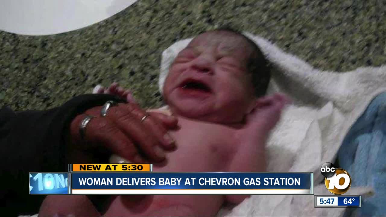 Woman delivers baby at Vista Chevron gas station