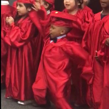 Little Boy Hits the Dancefloor on Preschool Graduation Ceremony