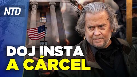 DOJ pide a juez condenar a Bannon con cárcel; Biden promociona plan de alivio estudiantil | NTD