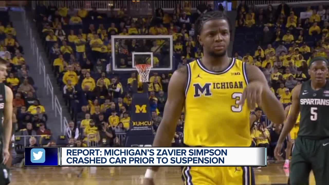 Report: Michigan’s Zavier Simpson crashed car prior to suspension