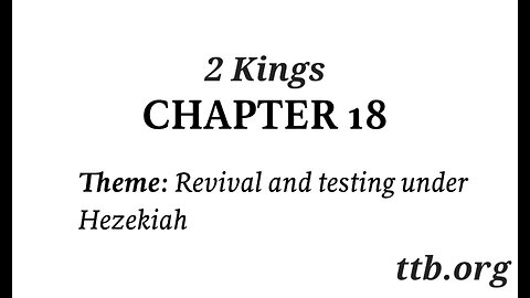 2 Kings Chapter 18 (Bible Study)