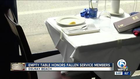 Empty restaurant table honors fallen service members in Delray Beach