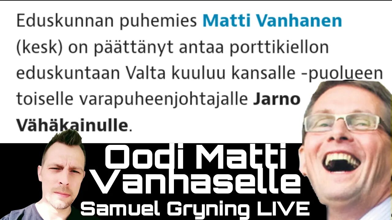 Samuel Gryning LIVE - Oodi Matti Vanhaselle