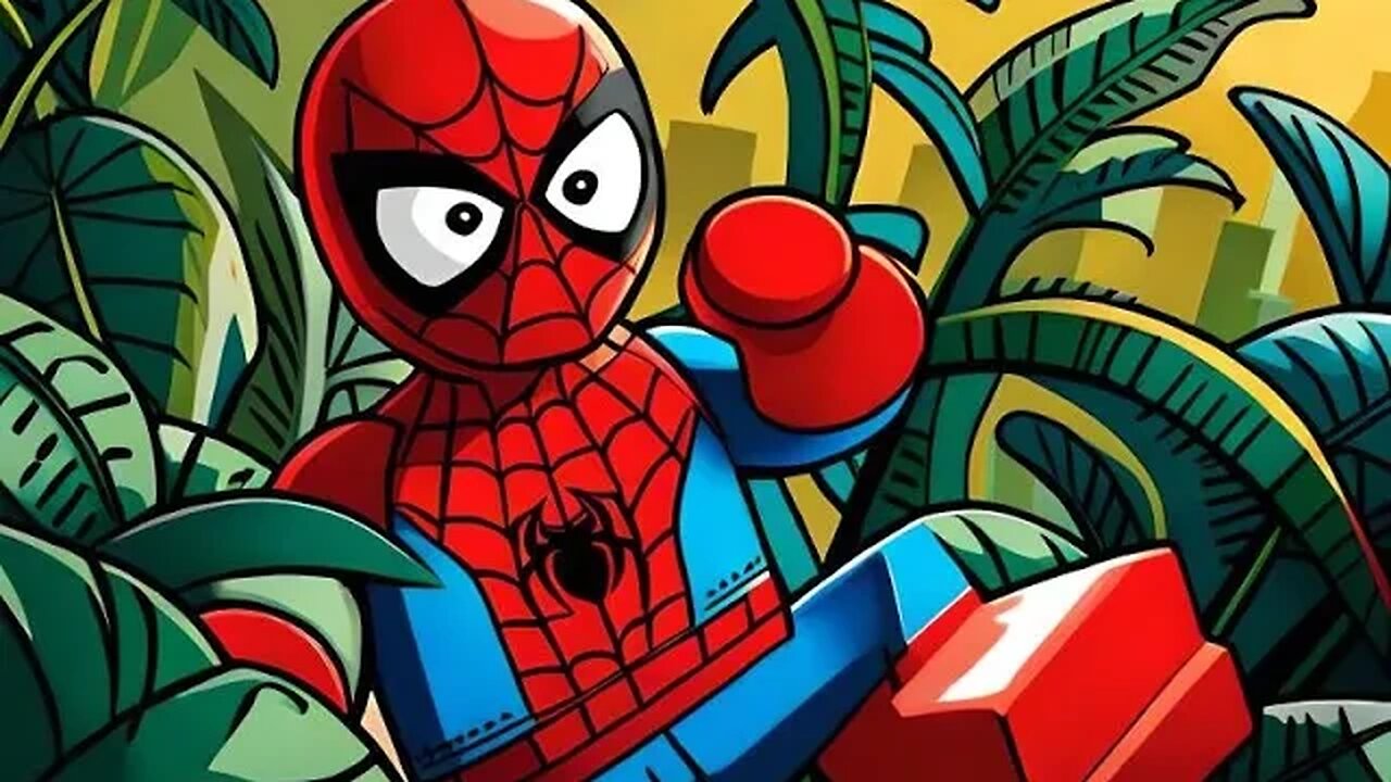 ليغو سبايدرمان في الغابة/Lego Spiderman in the forest