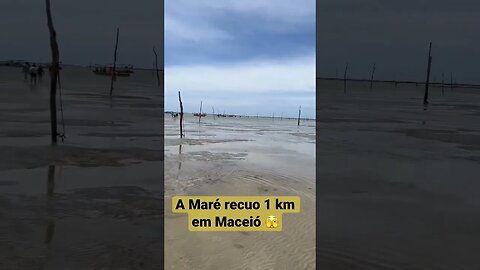 1 km de recuo #mar #mare - #praia #agua #viral