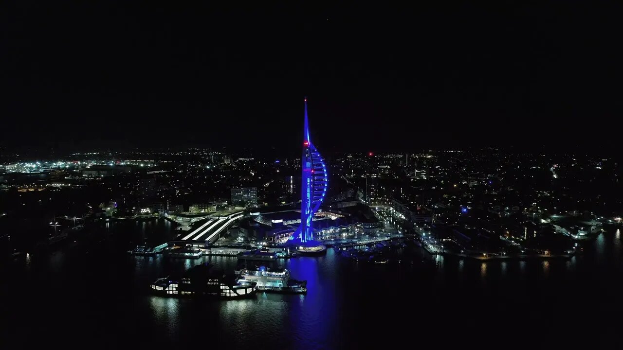 HMSPOW, HMS Prince of Wales aircraft carrier, Portsmouth 4k drone footage 07/10=2022 dry dock