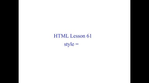 HTML Lesson 61