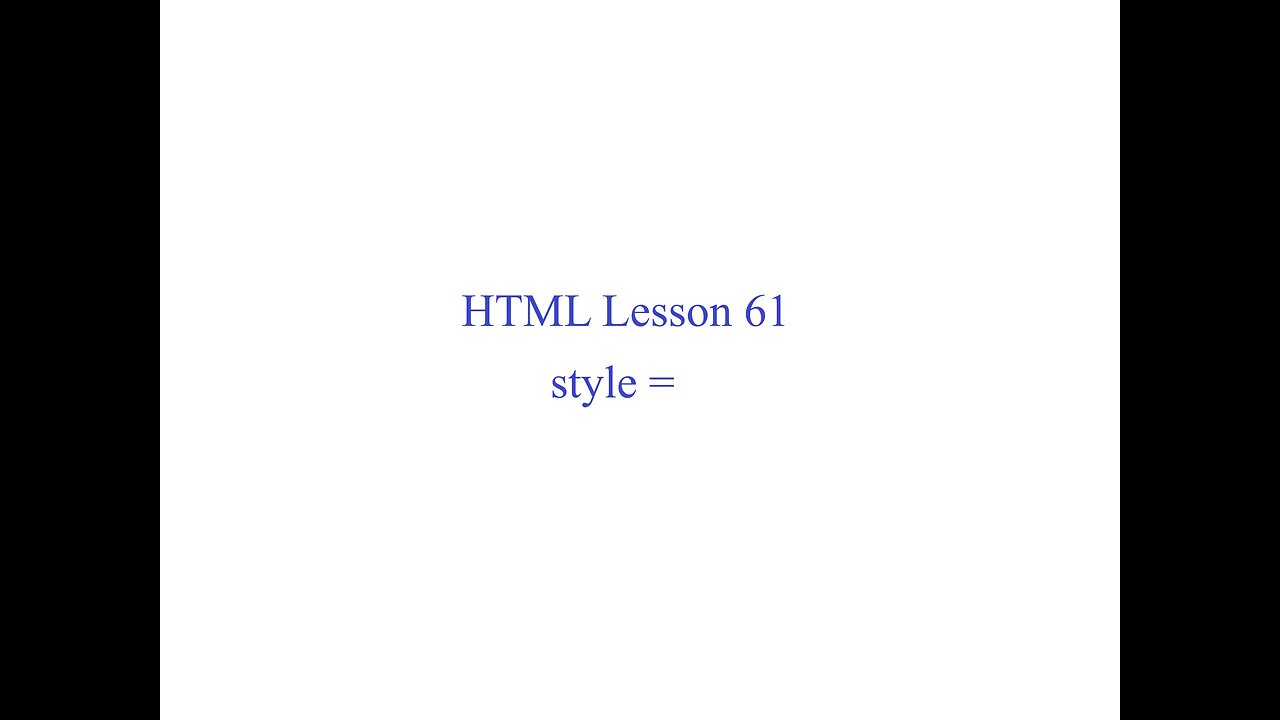 HTML Lesson 61