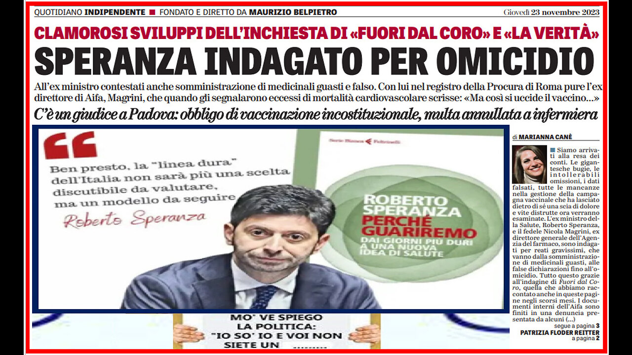 SP💩​R💩​NZ💩​ INDAGATO X OMICIDIO: MO' VE SPIEGO LA POLITICA "💩IO💩SO'💩IO💩 & VOI SIETE DELLE CAVIE!!!🐀​🐭​🐁​