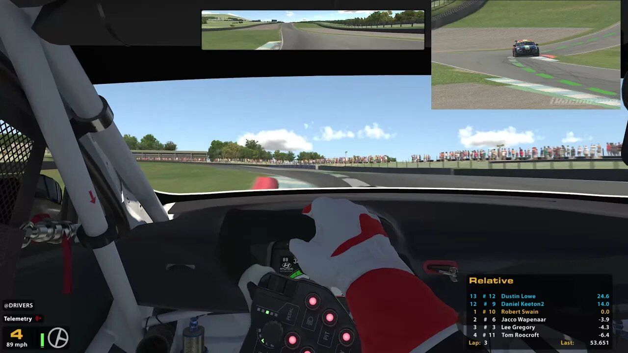 Touring Car Challenge at Knockhill International Reverse. My first win on IRacing.