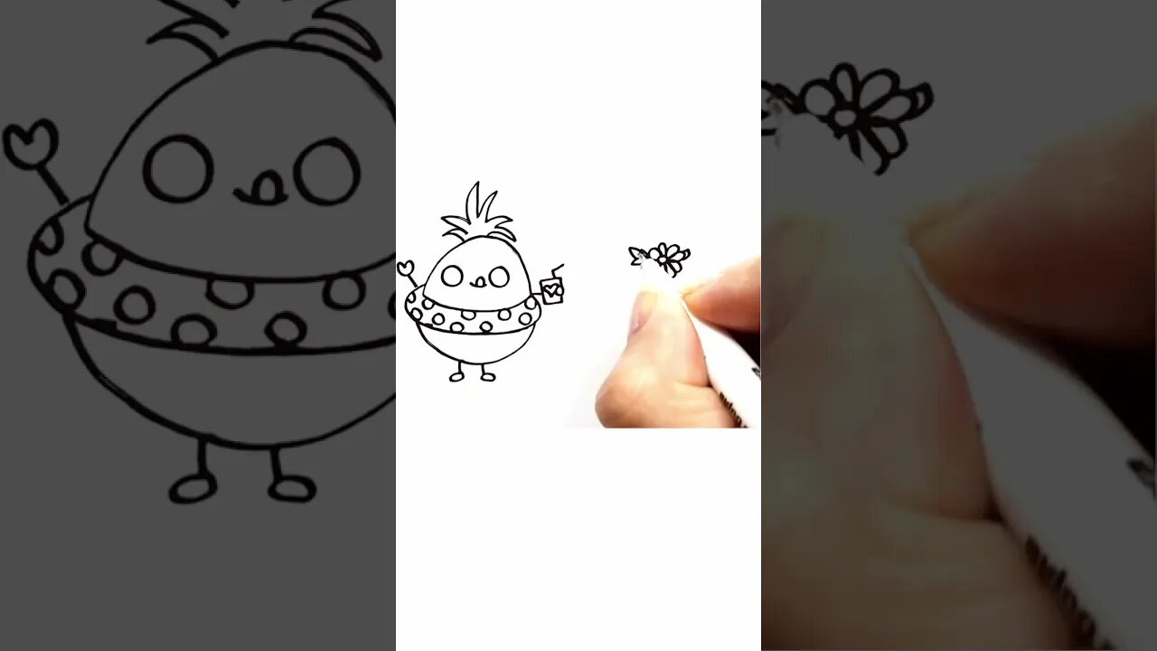 How to draw and paint Pineapple n' Watermelon Kawaii #shorts