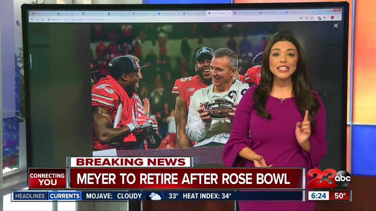 Ohio State football coach to retire after Rose Bowl