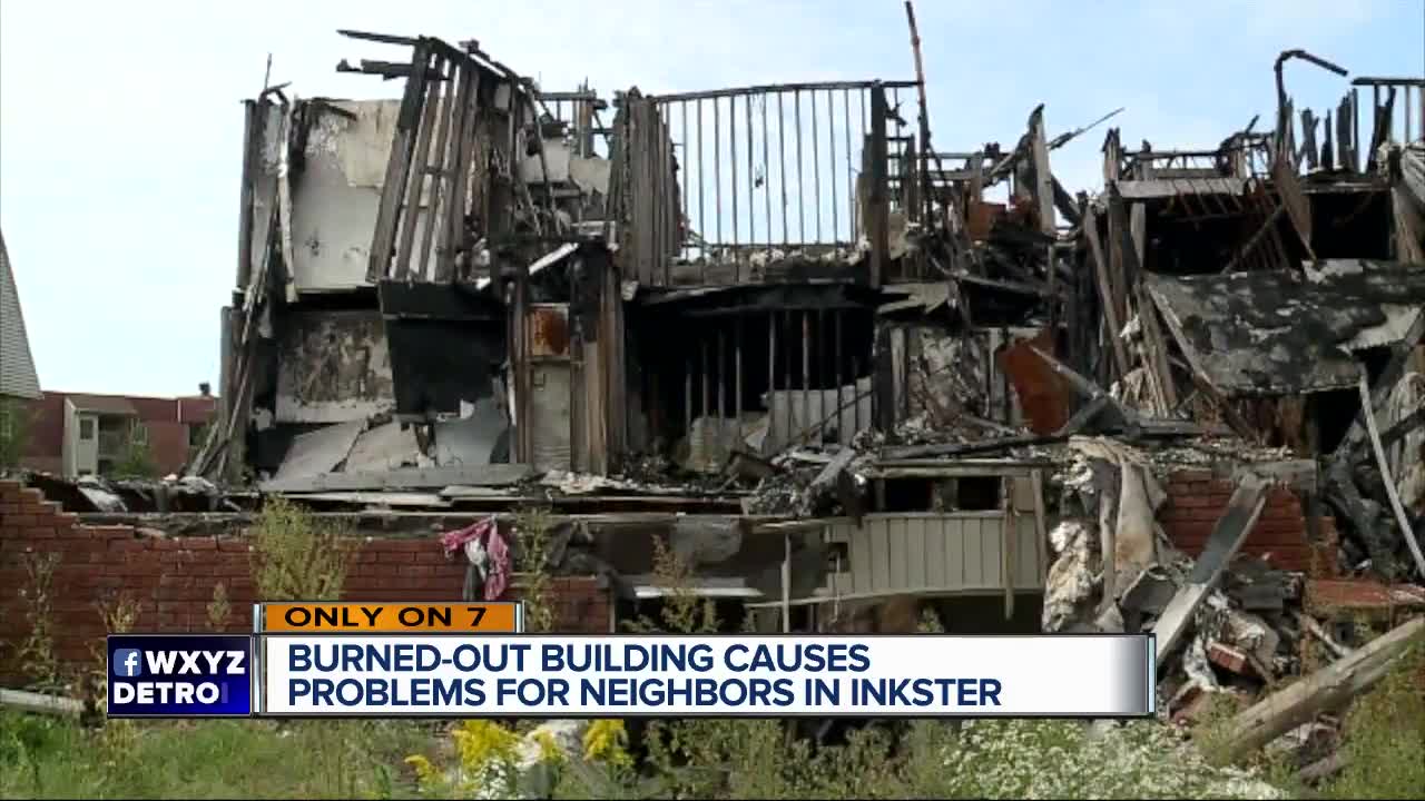 Burned-out building causes problems for neighbors in Inkster