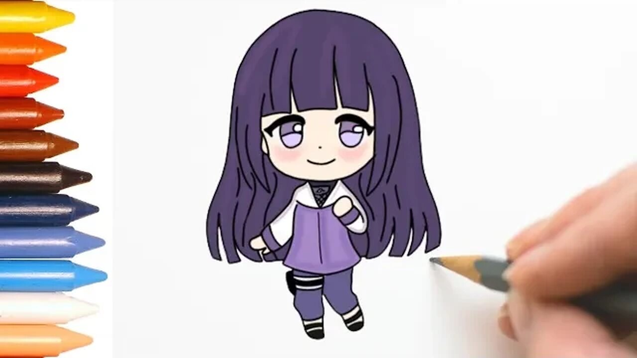 COMO DESENHAR HINATA DE NARUTO - FÁCIL DE FAZER #hinata #naruto