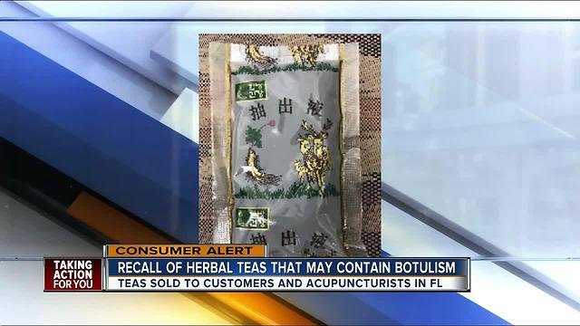 Recall of herbal teas that may contain botulism