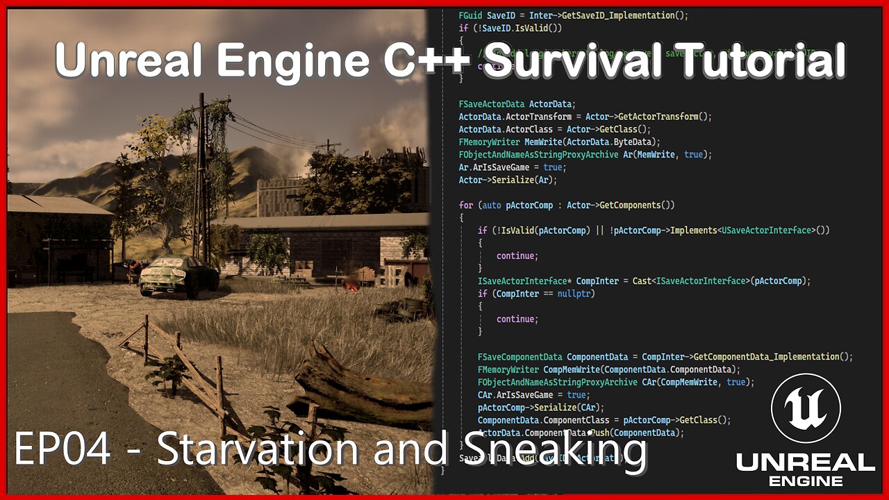 UE5 C++ Survival Game EP 04 - Starvation, and Sneaking