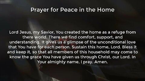 Prayer for Peace in the Home (Prayer for Peace in the Home)