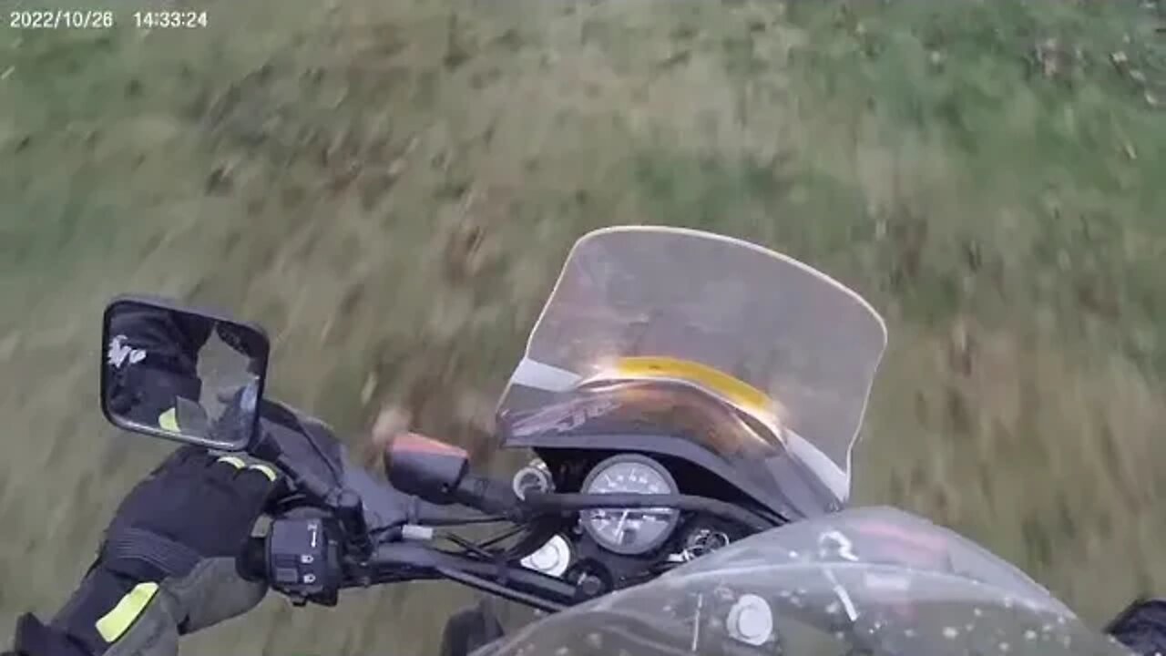 Riding a Dual sport motorcycle in the rain