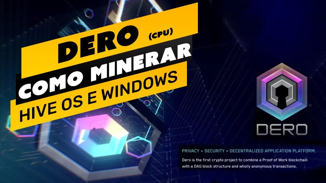 ⛏️💰 COMO MINERAR A MOEDA DERO - MINERAÇÃO POR CPU - PASSO A PASSO - HIVE OS E WINDOWS