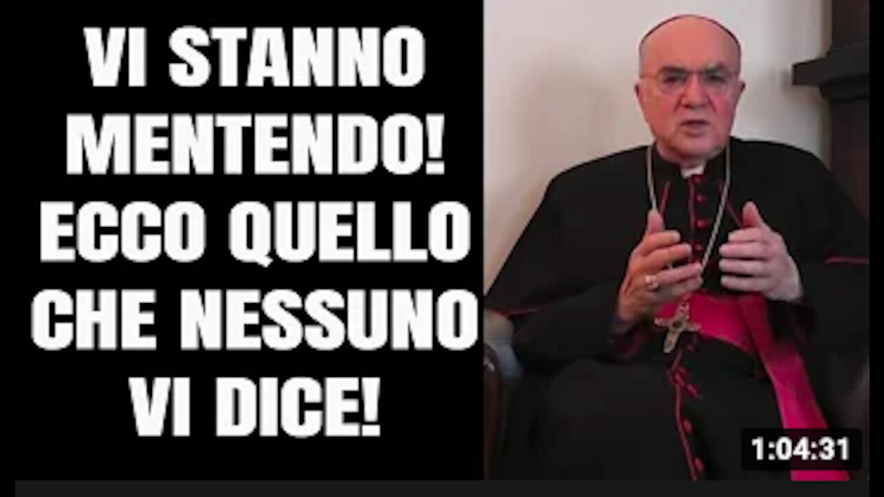 Monsignor Viganò "Il Grande RESET è un attacco al genere umano"