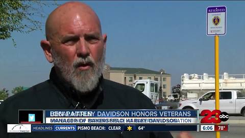 Bakersfield Harley-Davidson dedicates parking space to Purple Heart, combat wounded vet