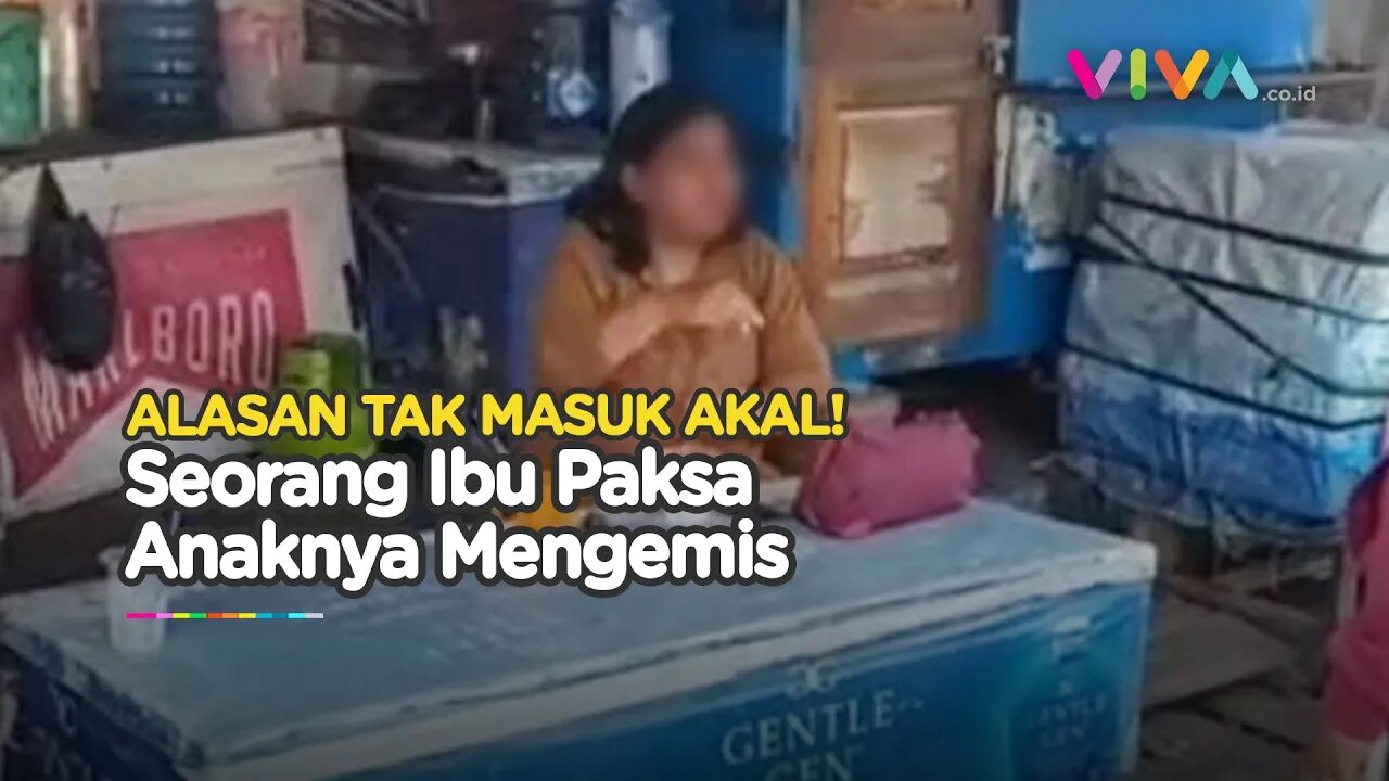 KEJAM! Anak Dipaksa Mengemis, Ibunya Malah Asyik Minum Es