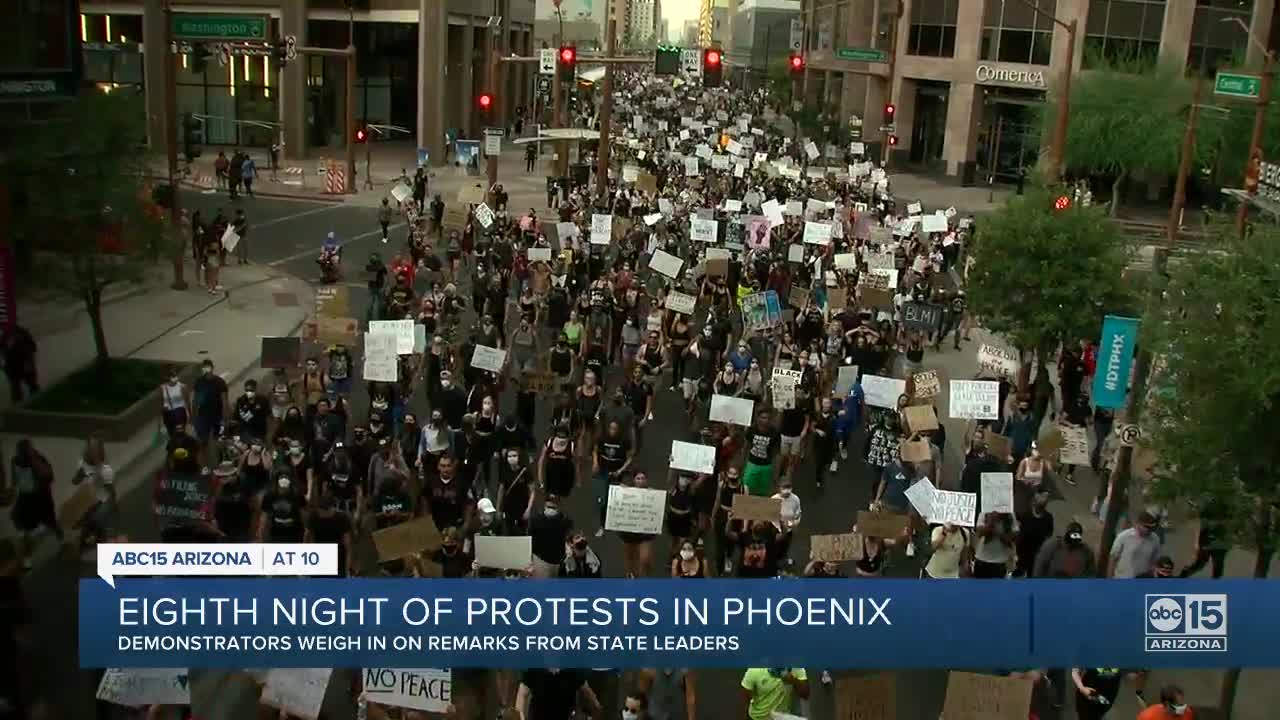 Eighth night of protests in Phoenix