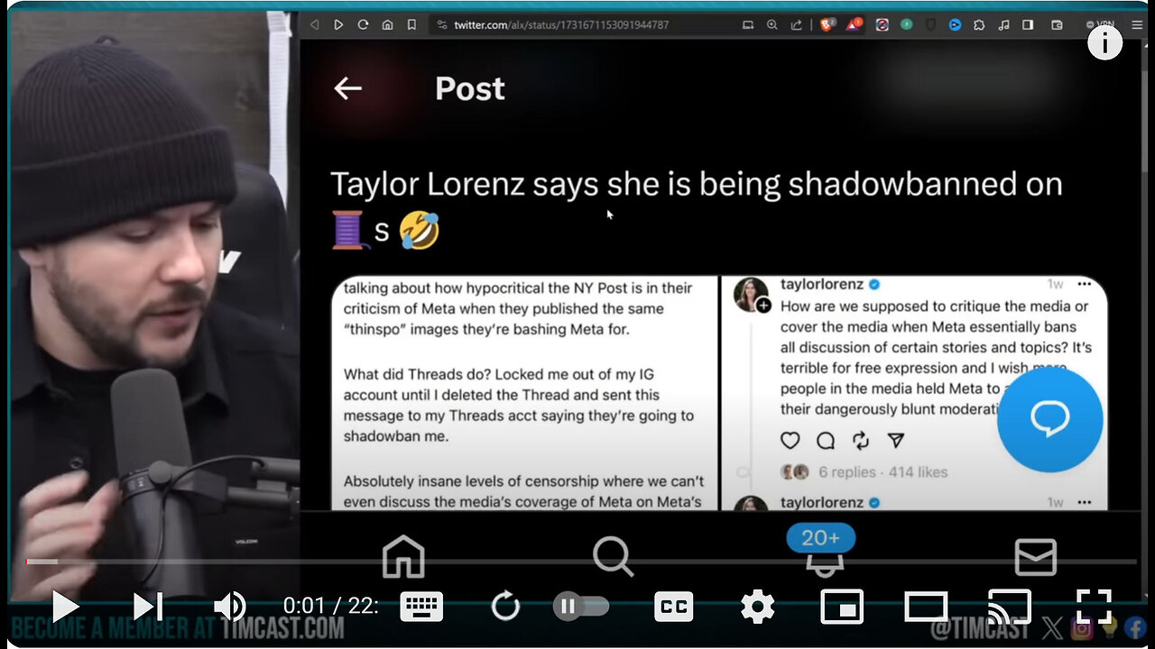 ELON MUSK IS RIGHT Taylor Lorenz CENSORED On Threads