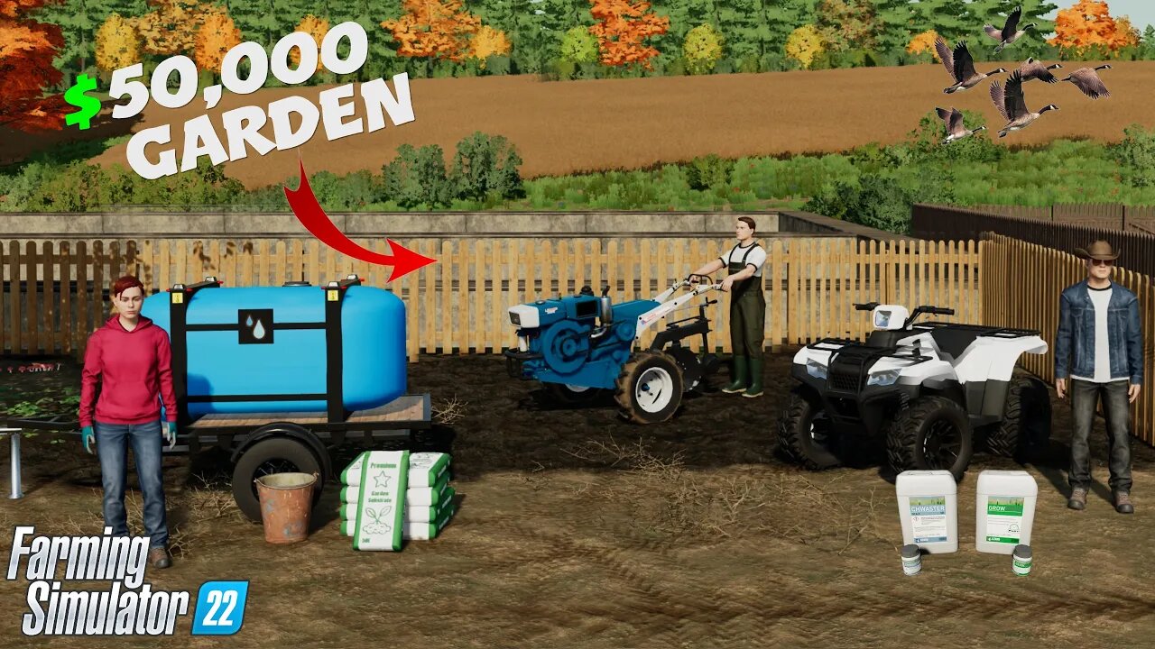 Building a $50,000 PARADISE GARDEN for the FARM | Farming Simulator 22 | PS5 | Epi 9