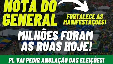 BOMBA! GENERAL SOLTA NOTA DE APOIO E MILHÕES OCUPAM AS RUAS - BRASÍLIA INUNDADA LITERALMENTE!