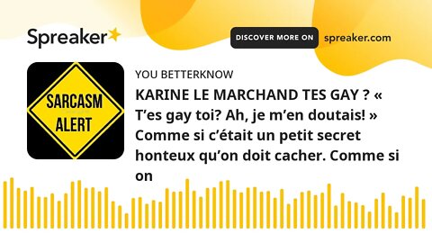 KARINE LE MARCHAND TES GAY ? « T’es gay toi? Ah, je m’en doutais! » Comme si c’était un petit secret