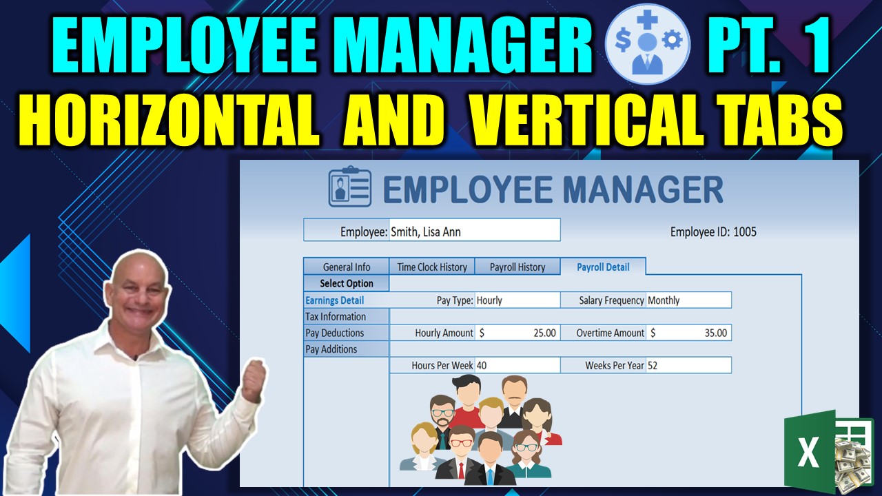 Create Horizontal AND Vertical Tabs in this Excel Employee Manager [Part 1]