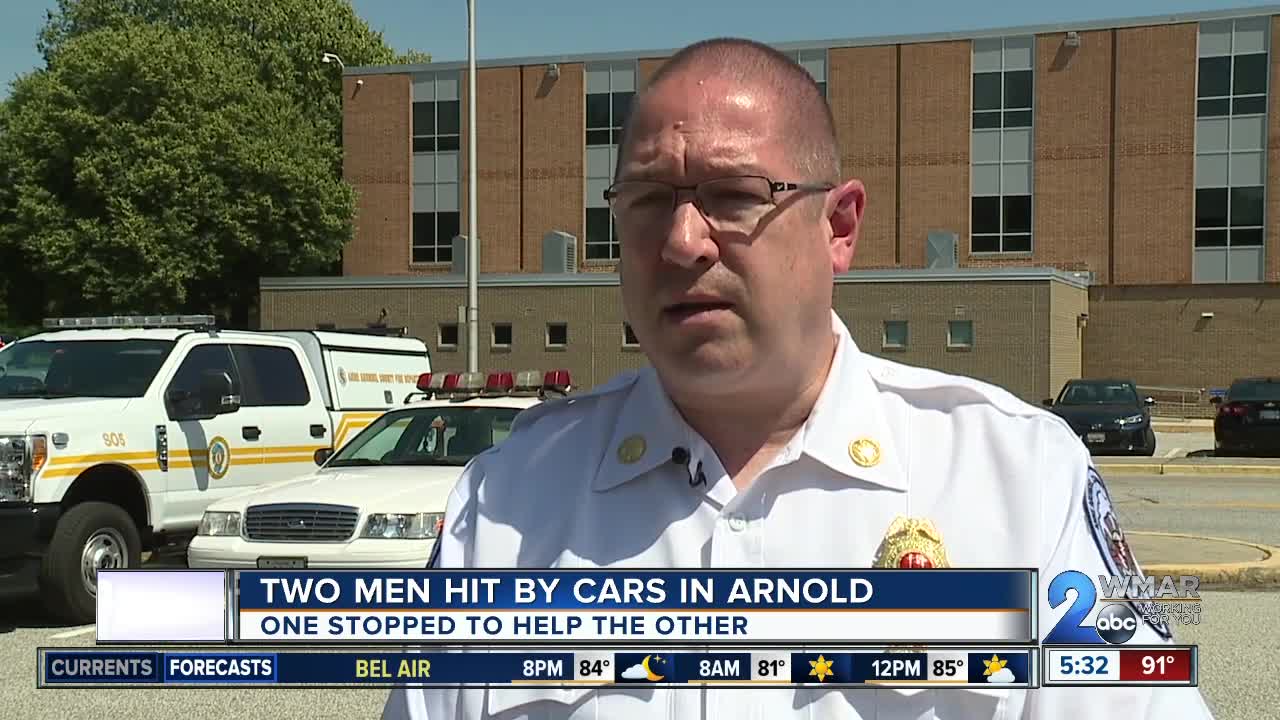 Two men hit by cars in Arnold