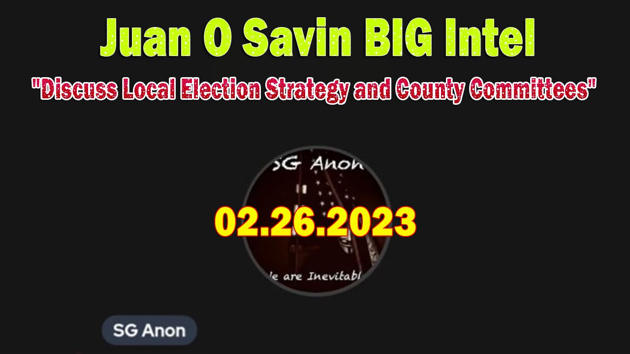 SG Anon HUGE Intel: "Discuss Local Election Strategy and County Committees"