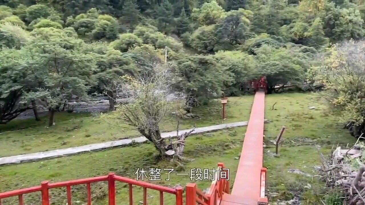 Travel alone over the snowy mountains