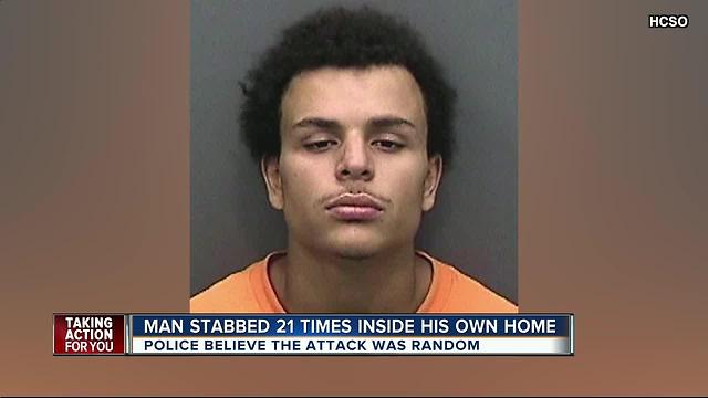 Man stabbed 21 times inside his own home; police believe attack was random