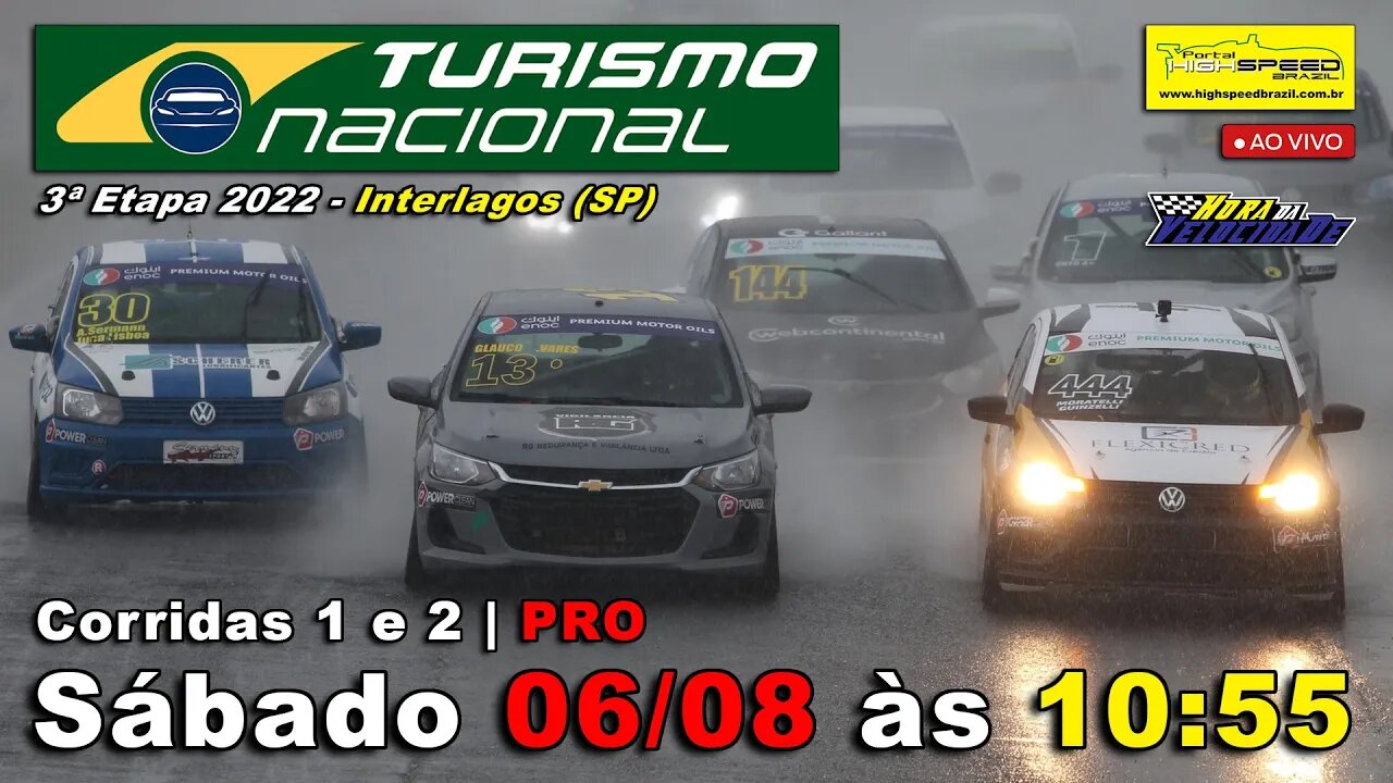 TURISMO NACIONAL | Corridas 1 e 2 - PRO | Estreia 1ª Etapa 2022 - Interlagos (SP) | Ao Vivo