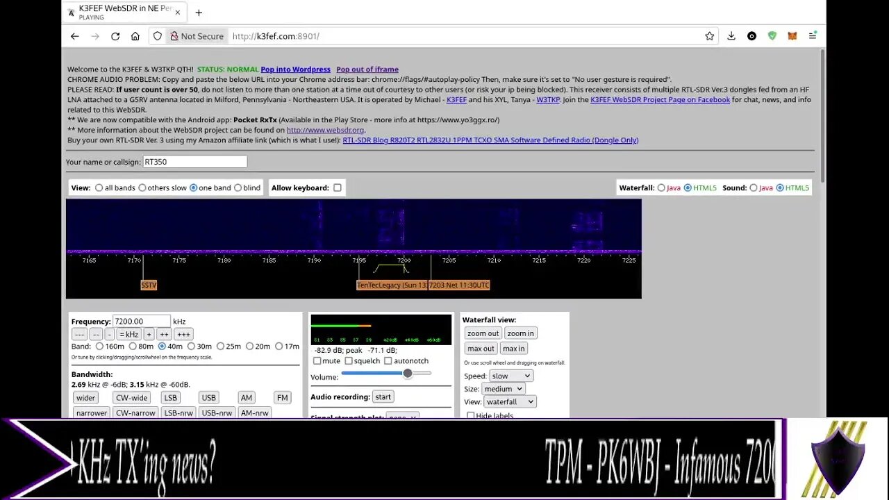 TPM - PK6WBJ - News rebroadcast on 72000 KHz