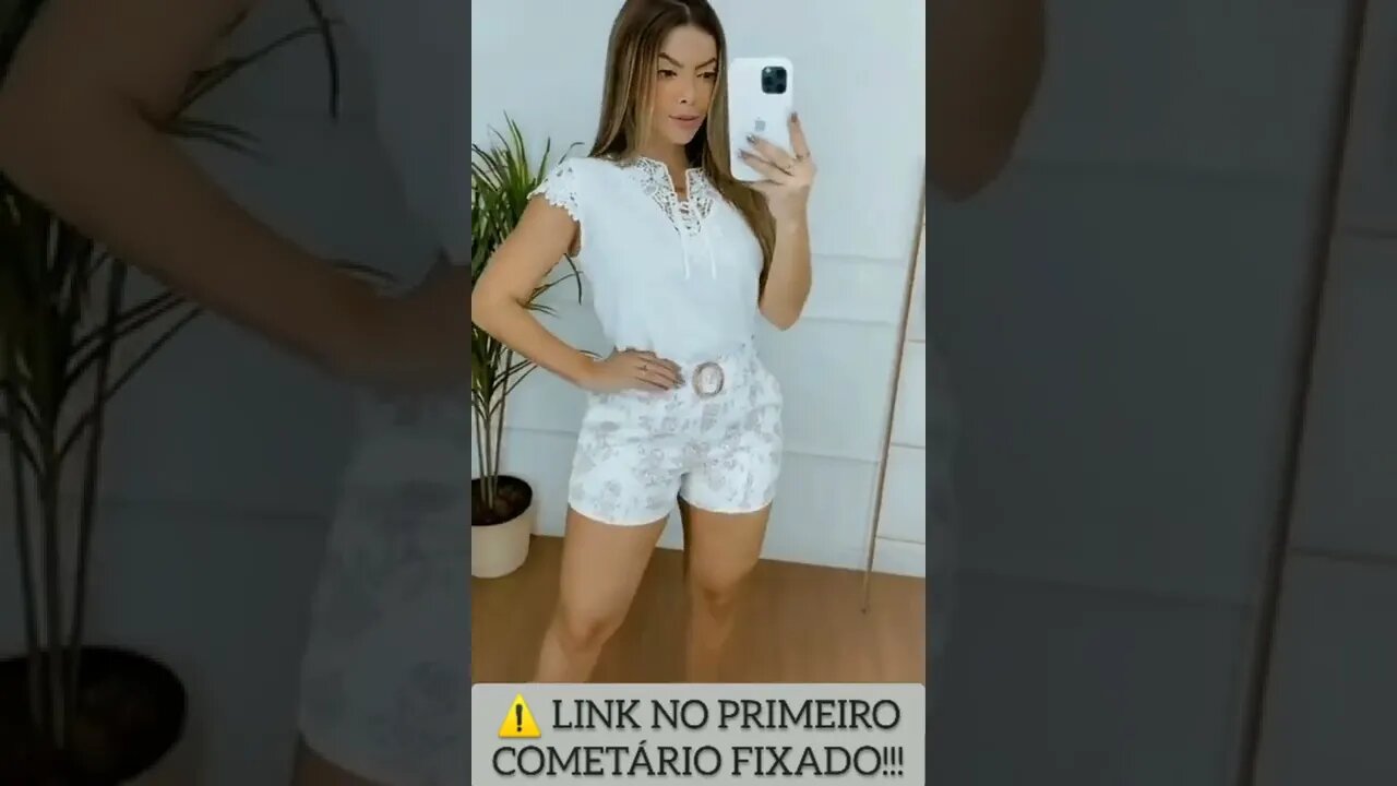 Blusa Feminina/ Blusinha Manga Curta/ com renda Trançada/ Shopee