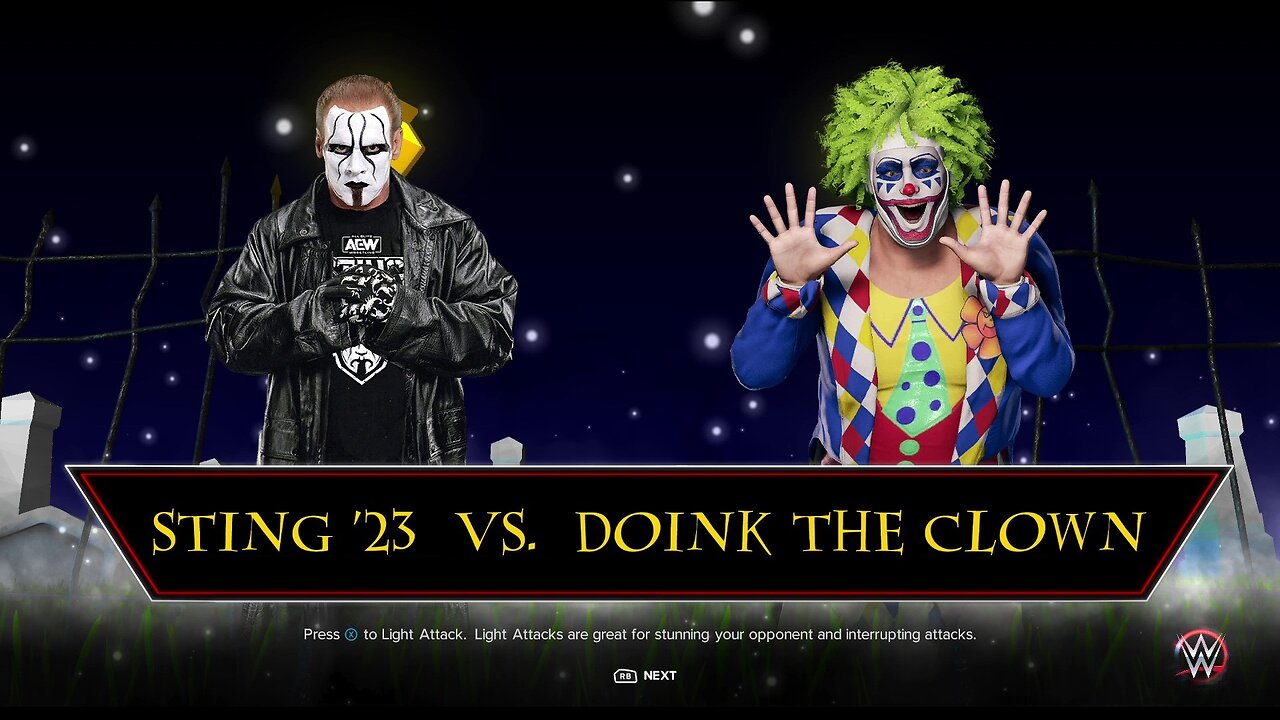 WWE 2k23 Sting vs Doink the Clown