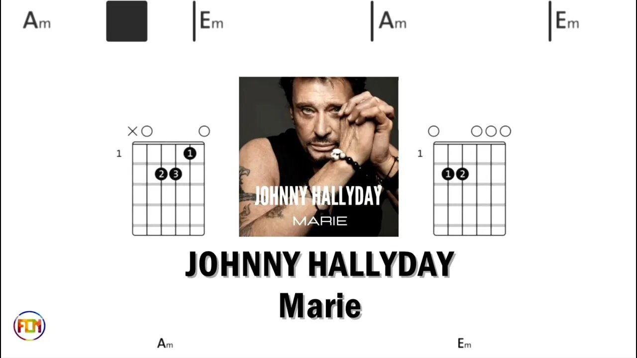 JOHNNY HALLYDAY Marie - (Chords & Lyrics like a Karaoke) HD