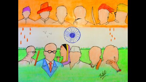 Independence day drawing in Indian artists