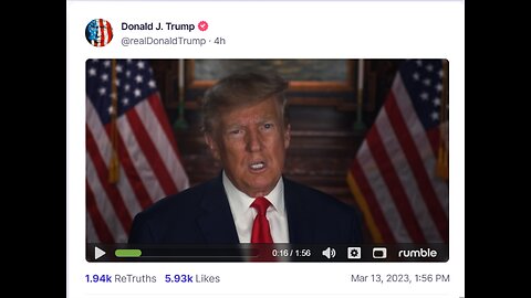 Donald J Trump TS post Mar 13, 2023, 1 56 PM